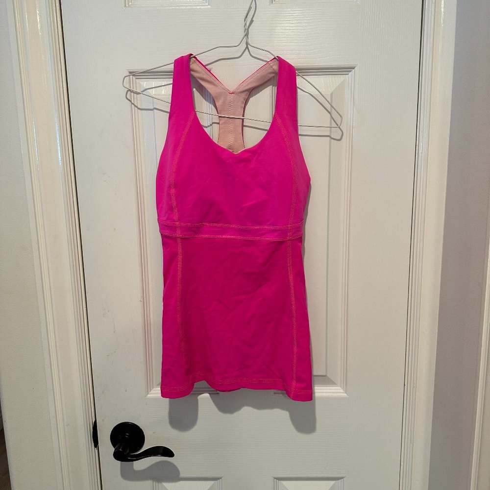 Lululemon Hot Pink Colored Tank w/ Built in Bra